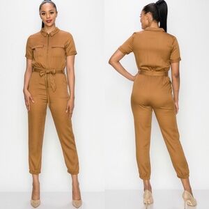 Stylish Dark Tan Jumpsuit